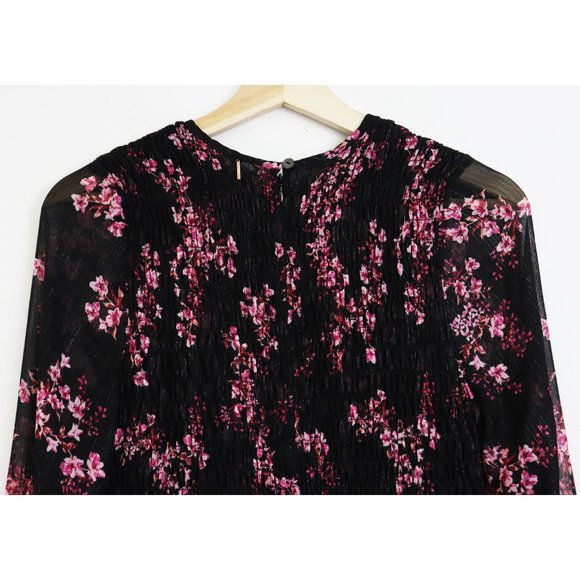 NWT Misa Roisin Smocked Dress Berry Floral Medium - Picture 8 of 8